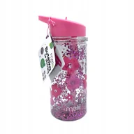 Kubki dla dzieci - Melii KWIATKI Butelka ze Słomką 300ml Różowa - miniaturka - grafika 1