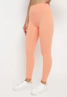 Pomarańczowe Legginsy z Wysokim Stanem Parefia - Legginsy - miniaturka - grafika 1