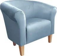 Fotele - Atos Fotel DRAWA 1 BL VELVET szary wypoczynkowy ATOS - miniaturka - grafika 1