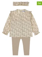 Kaftaniki dla niemowląt - Dirkje 3-częściowy zestaw w kolorze kremowo-beżowym - miniaturka - grafika 1