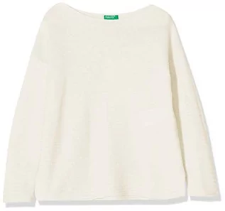 Koszulki dla dziewczynek - United Colors of Benetton Koszulka dziewczęca z długim rękawem, Biały (Bianco Panna 000), M - grafika 1
