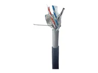 Kable miedziane - GEMBIRD kabel drut FTP zewnętrzny żelowany kat. 6 305m czarny - miniaturka - grafika 1