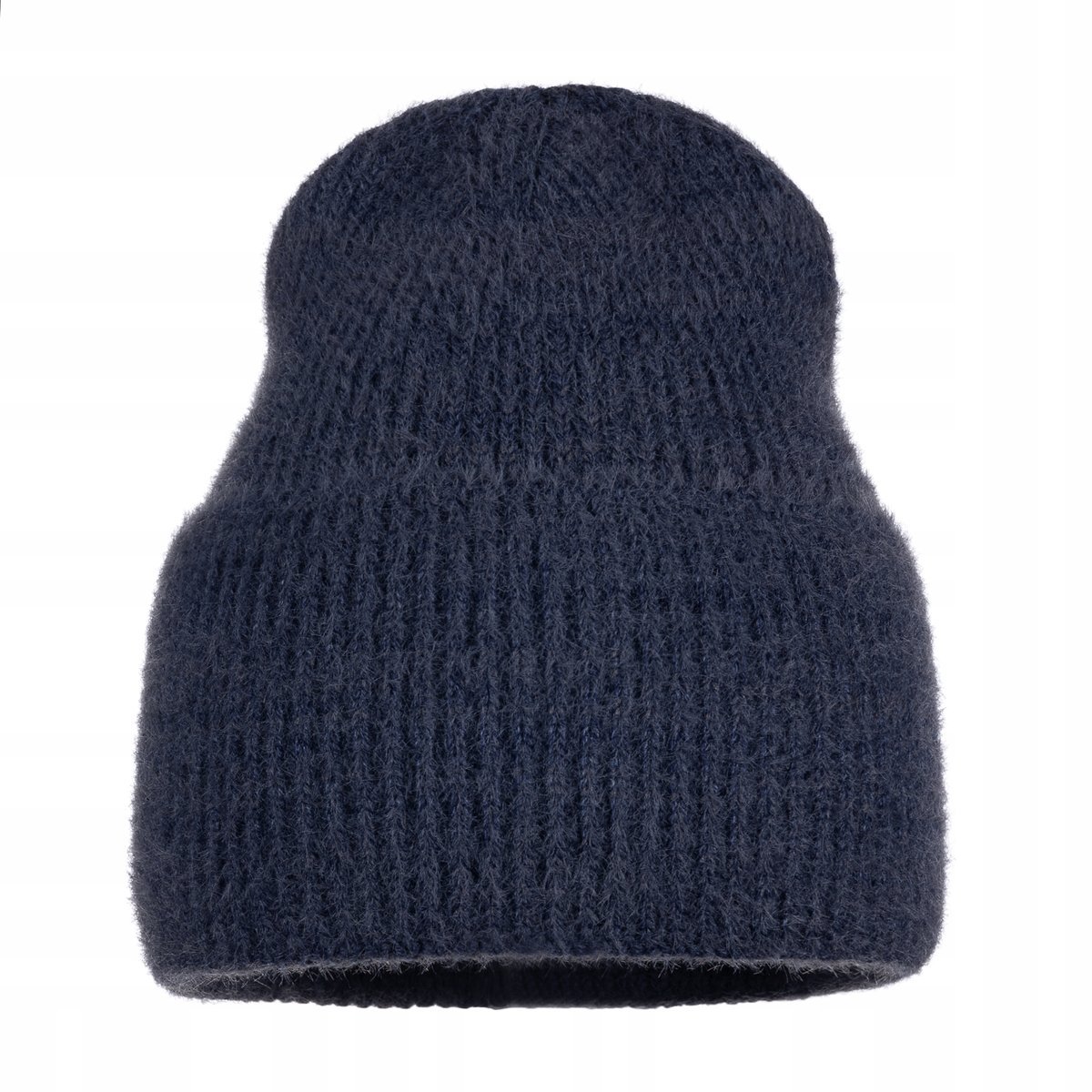 Ciepła Klasyczna Wywijana Czapka Damska Zimowa Na Zimę Beanie Granatowa