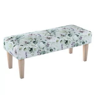 Dekoria.pl Dekoria.pl Ławka magnolie na miętowym tle 100 × 40 × 40 cm Flowers 197-143-66 - Ławki do przedpokoju - miniaturka - grafika 1