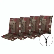 Poduszki ogrodowe - LIVING 2930 low - zestaw 4 nakładek na krzesła i krzesło z zamkiem błyskawicznym - miniaturka - grafika 1