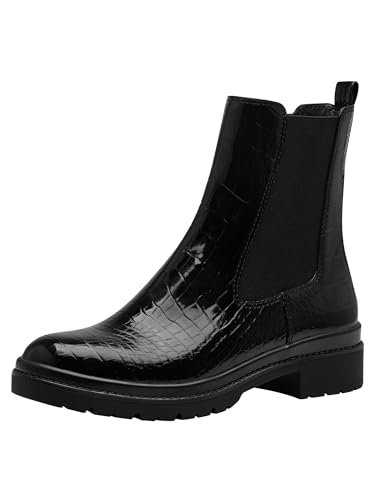 Tamaris Damskie kozaki Chelsea 1-25428-43, Black Croco, 40 EU, Czarny, krokodyl, 40 EU