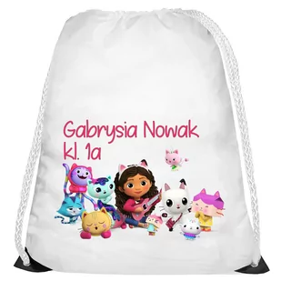Worek Workoplecak Plecak Na Buty Dla Dziecka Do Szkoły Koci Domek Gabi Wf - Torby szkolne - miniaturka - grafika 1