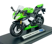 Samochody i pojazdy dla dzieci - WELLY '09 KAWASAKI NINJA ZX-10R 1:18 NOWY METALOWY MODEL - miniaturka - grafika 1