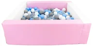 Suche baseny - Kwadratowy suchy basen z ekoskóry z 300 piłeczkami (biały, różowy (pastel)/biały, transparentny, pudrowy niebieski/baby blue, szary) - miniaturka - grafika 1