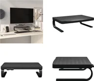 Akcesoria do monitorów - vidaXL Podstawa pod monitor czarna 37x28x11,5 cm - Podstawa pod monitor - Blat biurka - Podwyższenie monitora - Podstawa pod monitor - miniaturka - grafika 1