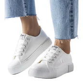 Trampki damskie - Białe trampki Lee Cooper LCW-23-31-1806L - miniaturka - grafika 1