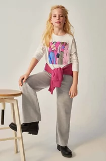 Spodnie i spodenki dla dziewczynek - Mayoral spodnie dresowe dziecięce kolor szary melanżowe - grafika 1