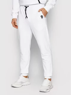 Spodnie sportowe męskie - KARL LAGERFELD Spodnie dresowe 705075 512900 Biały Regular Fit - grafika 1