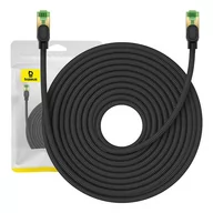 Kable miedziane - Kabel sieciowy w oplocie kat. 8 Baseus Ethernet RJ45, 40Gbps, 20m (czarny) - miniaturka - grafika 1