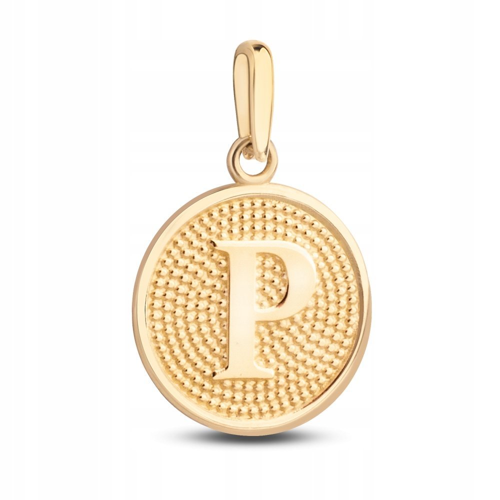 ZŁOTA WYJĄTKOWA ZAWIESZKA MEDALIK LITERKA P 585