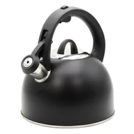 Czajniki na gaz - Czajnik stalowy z gwizdkiem tradycyjny na gaz indukcja 2.5L czarny BRUNBESTE BB-2410 - miniaturka - grafika 1