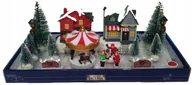 Ozdoby bożonarodzeniowe - Świąteczna Szopka Wioska Led 17 Elementów Karuzela - miniaturka - grafika 1