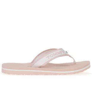 Japonki Tommy Hilfiger Webbing Pool Slide FW0FW07859-0LA - różowe - Klapki i japonki damskie - miniaturka - grafika 1