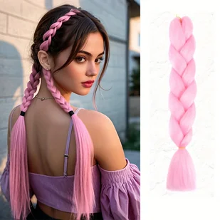 TEMU Dzianinowe Warkocze W Kolorze RAINBOW Dla Kobiet - Odporne Na Ciepło, Przedzielone DIY Włosy Do Włosów Dla Odważnych Stylów Festiwalowych, - Pozostałe akcesoria fryzjerskie - miniaturka - grafika 1