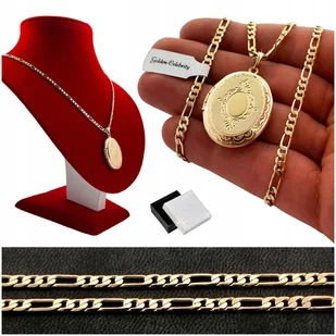 Złoty Naszyjnik Damski Łańcuszek Zawieszka Sekretnik Puzderko Na Zdjęcie - Łańcuszki - miniaturka - grafika 1