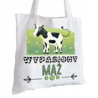 Torby i wózki na zakupy - Torba Bawełniana biała dla Męża Na Prezent ekologiczna Trwały Nadruk - miniaturka - grafika 1