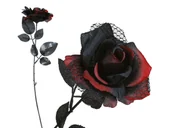 Halloween - Czarno-czerwona róża na Halloween - 42 cm - 1 szt. - miniaturka - grafika 1