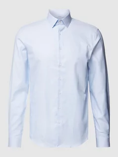Koszule męskie - Koszula biznesowa o kroju slim fit z wyhaftowanym logo model ‘Bari’ - grafika 1