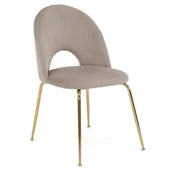 Krzesła - Krzesło Glamour KC-903-2 ciemny beż welur, nogi złoty chrom - miniaturka - grafika 1