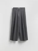 Spodnie damskie - Reserved - Luźne spodnie z kantem - szary - miniaturka - grafika 1