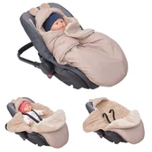 Śpiworki dla dzieci - Śpiworek Myszka Do Wózka Fotelik Nosidło Ortalion Beż Minky Latte - miniaturka - grafika 1