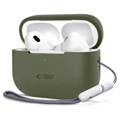 Akcesoria do słuchawek - Etui APPLE AIRPODS PRO 1 / 2 Tech-Protect Silicone Olive zielone - miniaturka - grafika 1