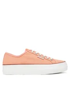 Trampki damskie - Calvin Klein Jeans Tenisówki Vulc Flatform Ctn Logo Tag YW0YW01838 Pomarańczowy - miniaturka - grafika 1