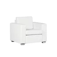 Fotele - Beliani Fotel biały - skórzany - wypoczynkowy - do salonu - HELSINKI - miniaturka - grafika 1