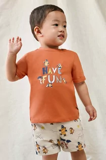 Dresy i komplety dla chłopców - Mayoral komplet bawełniany niemowlęcy kolor pomarańczowy - grafika 1