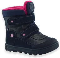 Buty dla dziewczynek - Dziewczęce buty zimowe śniegowce Renbut RenTex 12-1524-1122 Granat Róż - miniaturka - grafika 1