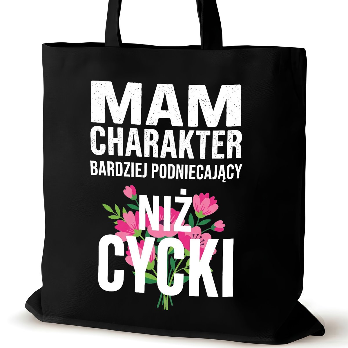 Torba bawełniana dla VIRAL na ramię czarna napisem pracy śmieszna