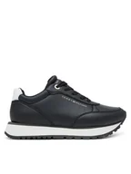 Buty dla dziewczynek - Tommy Hilfiger Sneakersy Low Cut Lace-Up T3A9-33996-1355X Czarny - miniaturka - grafika 1