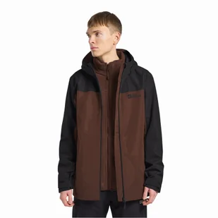 Męska kurtka Jack Wolfskin TAUBENBERG 3IN1 JKT M hot choc - L - Kurtki męskie - miniaturka - grafika 1