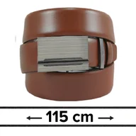 Paski - Pasek Brązowy do Spodni 115 cm, Automatyczna Klamra, Skórzany, Elegancki -VICTORIO - Victorio - miniaturka - grafika 1