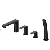 Baterie wannowe i prysznicowe - RAVAK X070176 FL 026.20 bateria czarna wannowa stojąca FLAT czterootworowa - miniaturka - grafika 1