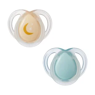TOMMEE TIPPEE Zestaw 2 smoczków 0-6m NIGHT mix - Smoczki do butelek - miniaturka - grafika 1