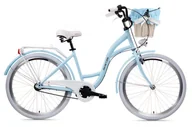 Rowery - Goetze, Rower Miejski Style 26" 3 Biegi Błękitno Biały, Kosz - miniaturka - grafika 1