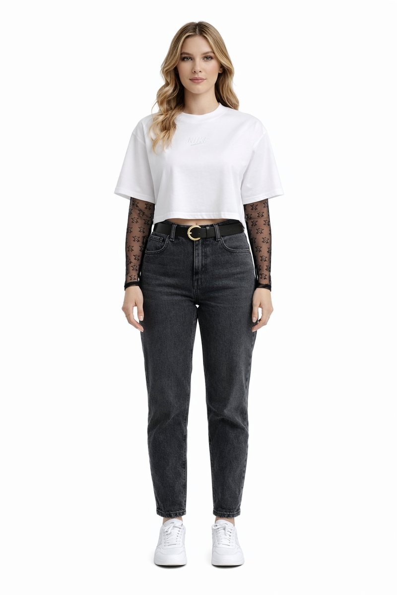 PINKO BIAŁY KRÓTKI T-SHIRT Z GŁADKIM LOGO S 1I4A