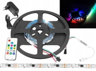 Ochraniacze do łóżeczka - TAŚMA 120 LED RGB 2M + STEROWNIK ZASILACZ PILOT - miniaturka - grafika 1