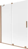 Parawany nawannowe - Mexen Velar parawan nawannowy 2-skrzydłowy rozsuwany 140 x 150 cm, szron, miedź szczotkowana - 896-140-000-31-65 - miniaturka - grafika 1