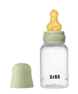 BIBS BUTELKA PLASTIC PP ze smoczkiem antykolkowym z kauczuku naturalnego, pojemność 150 ml, SAGE - Butelki dla niemowląt - miniaturka - grafika 1