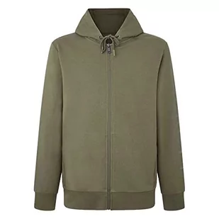 Hackett London Męska bluza z kapturem Essential Hoody Fz, Brązowy (khaki), 3XL - Bluzy męskie - miniaturka - grafika 1