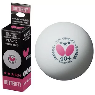 Piłeczki Do Tenisa Stołowego Ping-Ponga 3Szt. Butterfly Starball40  Białe - Tenis stołowy - miniaturka - grafika 1
