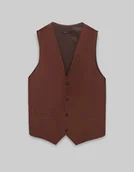 Kamizelki męskie - kamizelka do zestawu barzano ceglasty slim fit - miniaturka - grafika 1