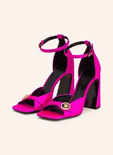 Sandały damskie - Versace Sandały Na Obcasie pink - grafika 1